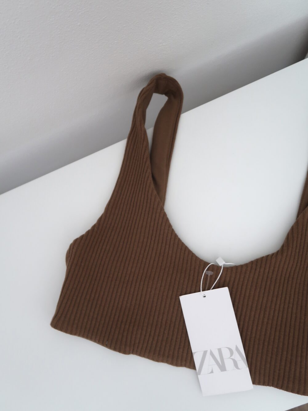 97% bavlna žebrovaný top / bralette NOVÝ s visačkou ZARA vel. L