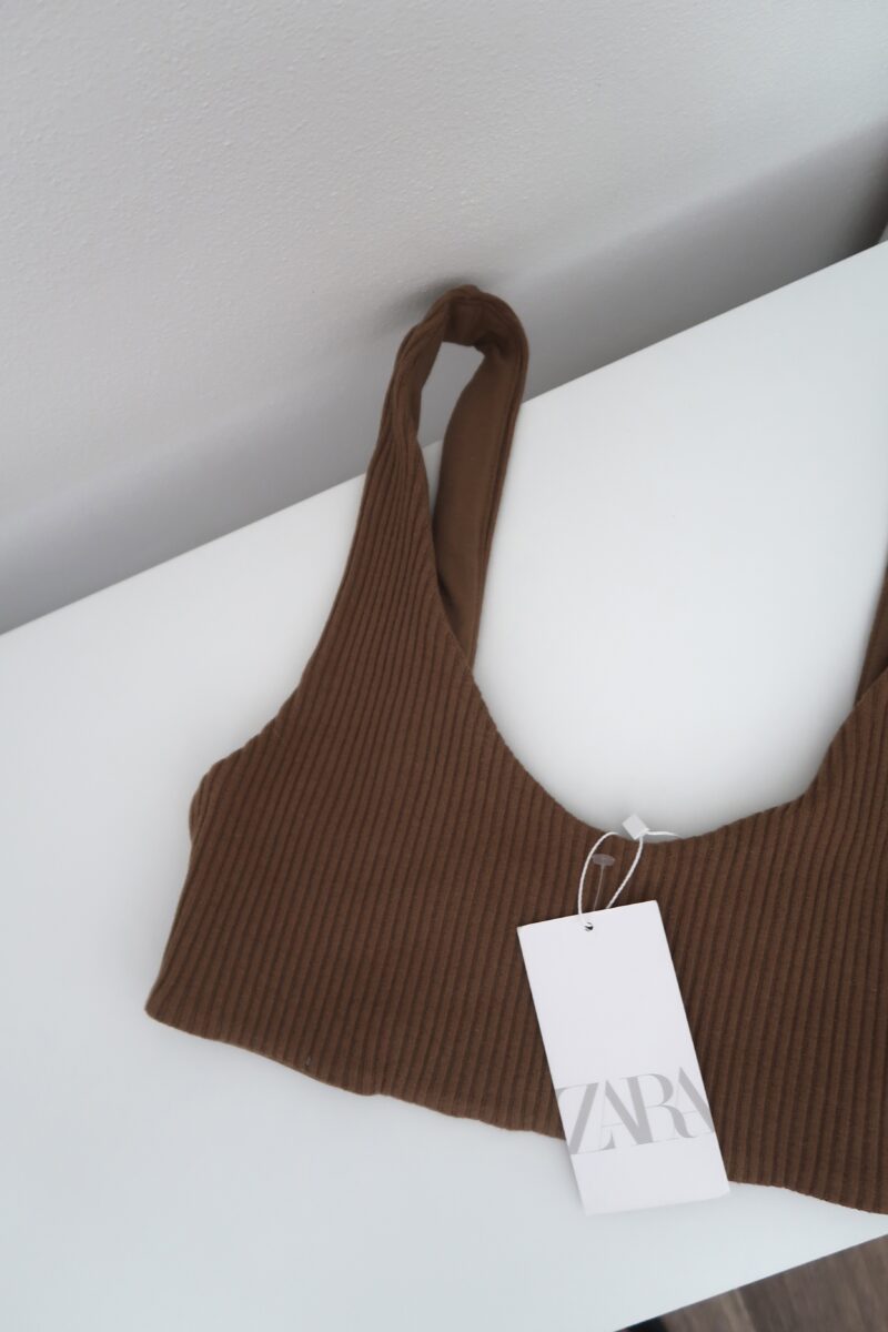 97% bavlna žebrovaný top / bralette NOVÝ s visačkou ZARA vel. L