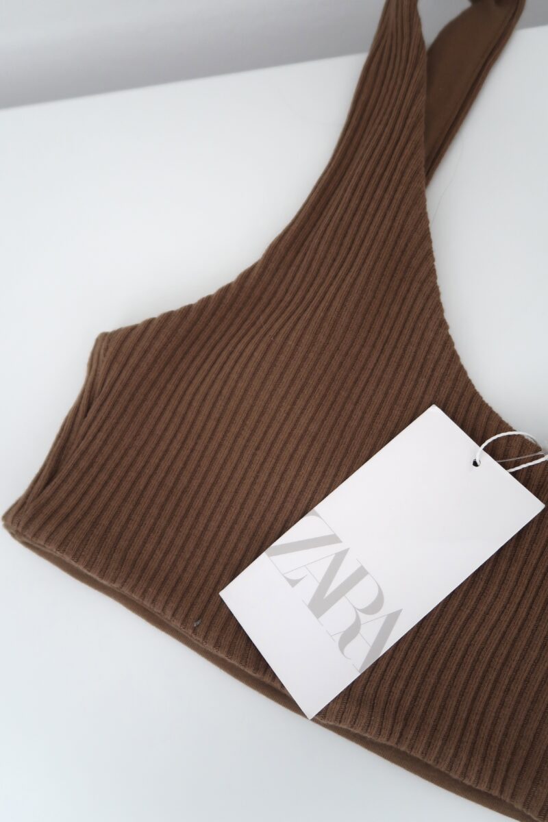 97% bavlna žebrovaný top / bralette NOVÝ s visačkou ZARA vel. L - Image 4