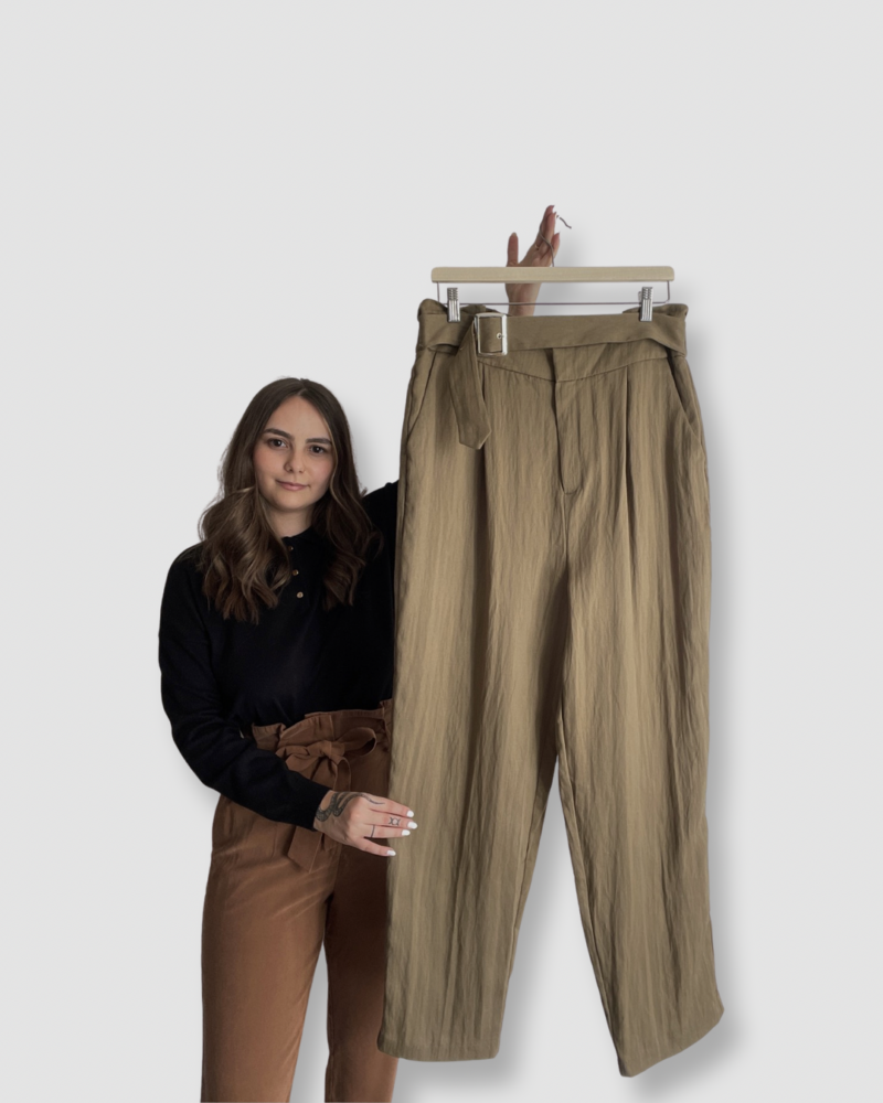 Nové s visačkou 62% lyocell khaki kalhoty ORSAY vel. XXL - Image 6