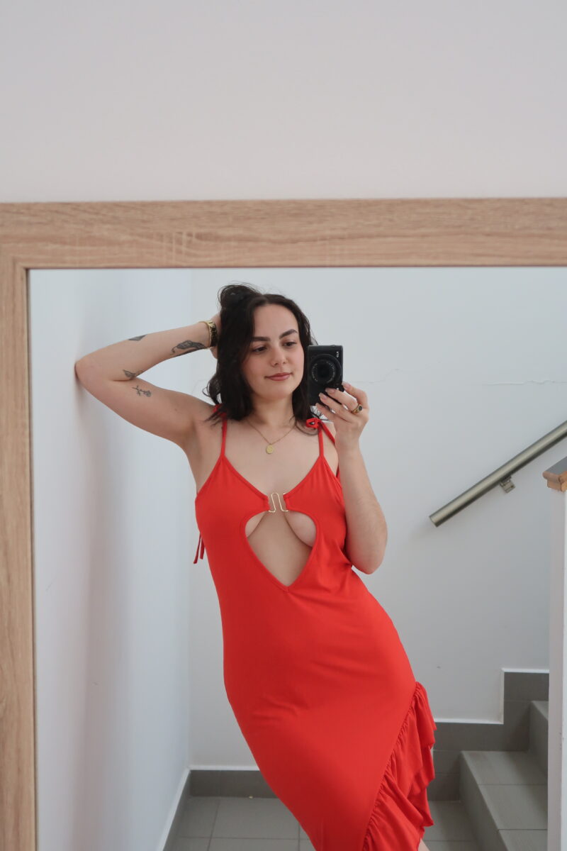 Červené šaty elegantní, sexy vel. S, M - Image 2