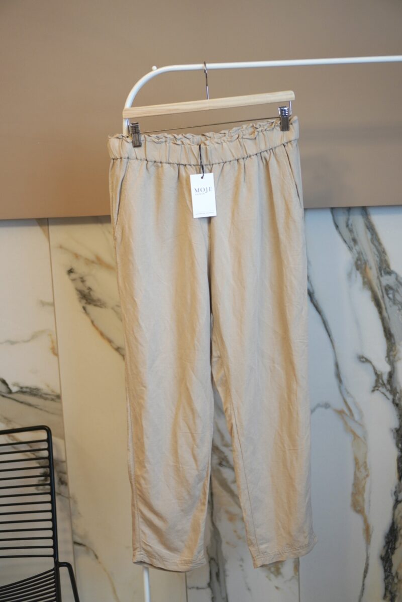 55% len béžové kalhoty H&M vel. XL - Image 8