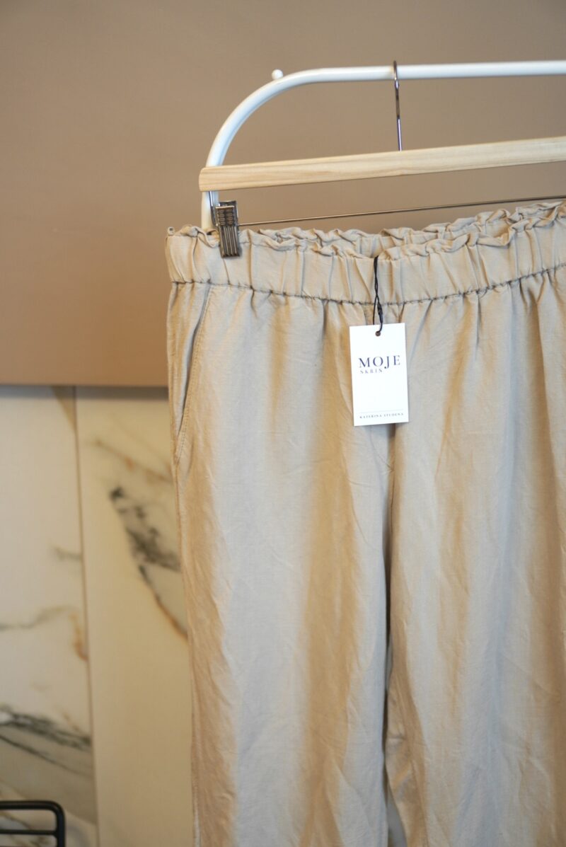 55% len béžové kalhoty H&M vel. XL - Image 9