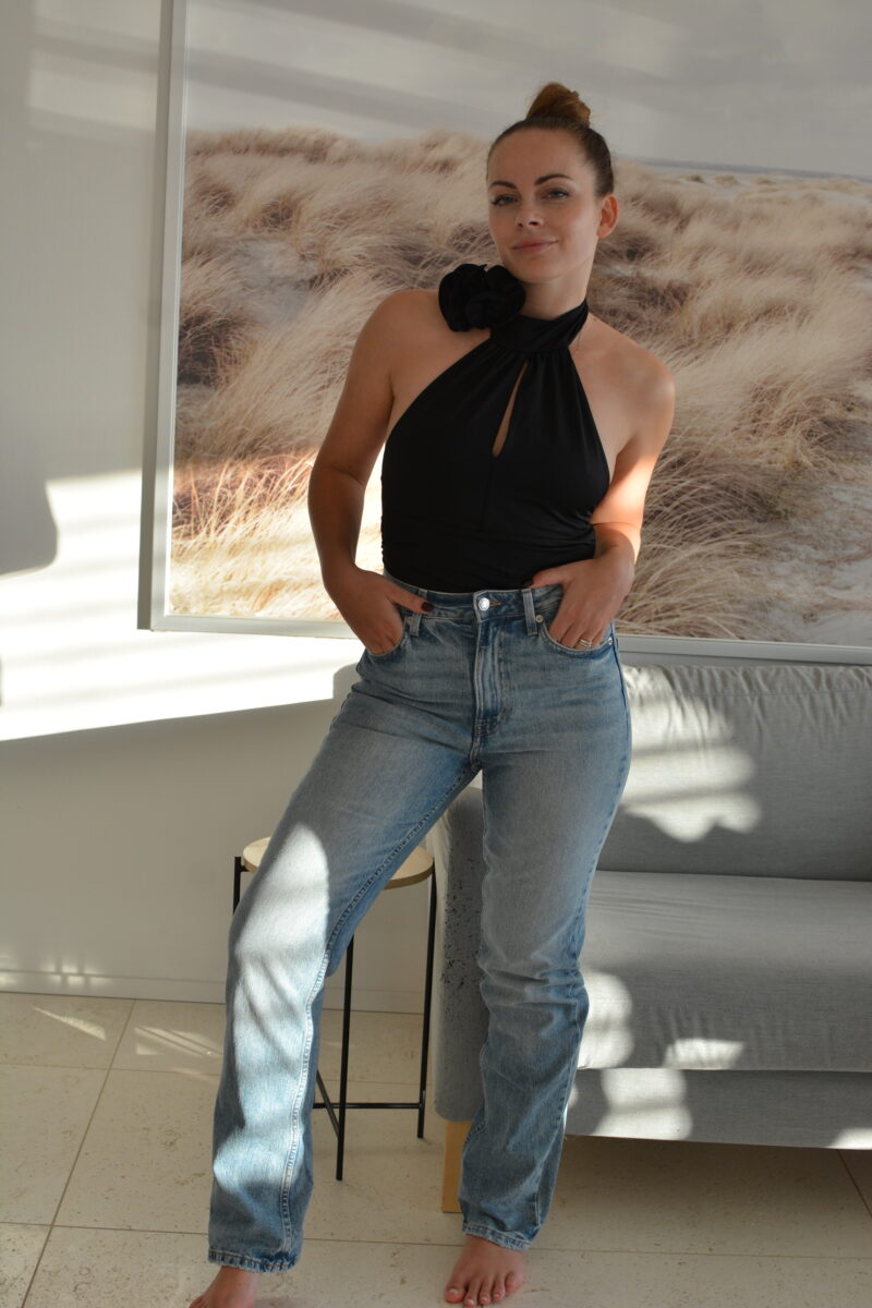 Sexy černé body s květinou H&M vel.S - Image 3