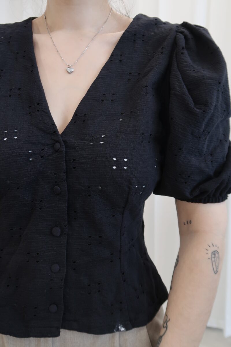 Bavlněný top s madeirou H&M vel.M - Image 4