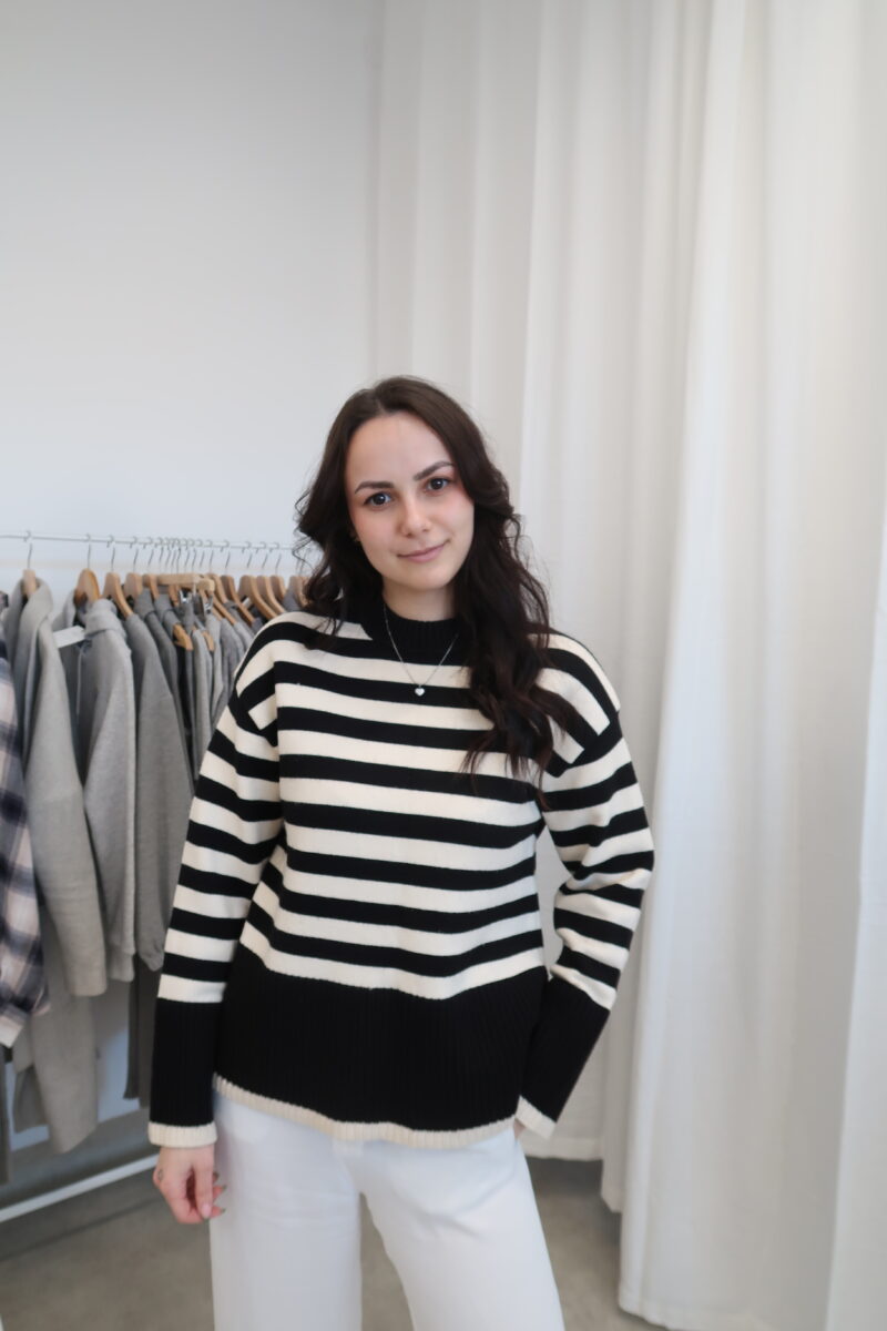 Pruhovaný svetr ZARA 55% viskóza vel. XS/S