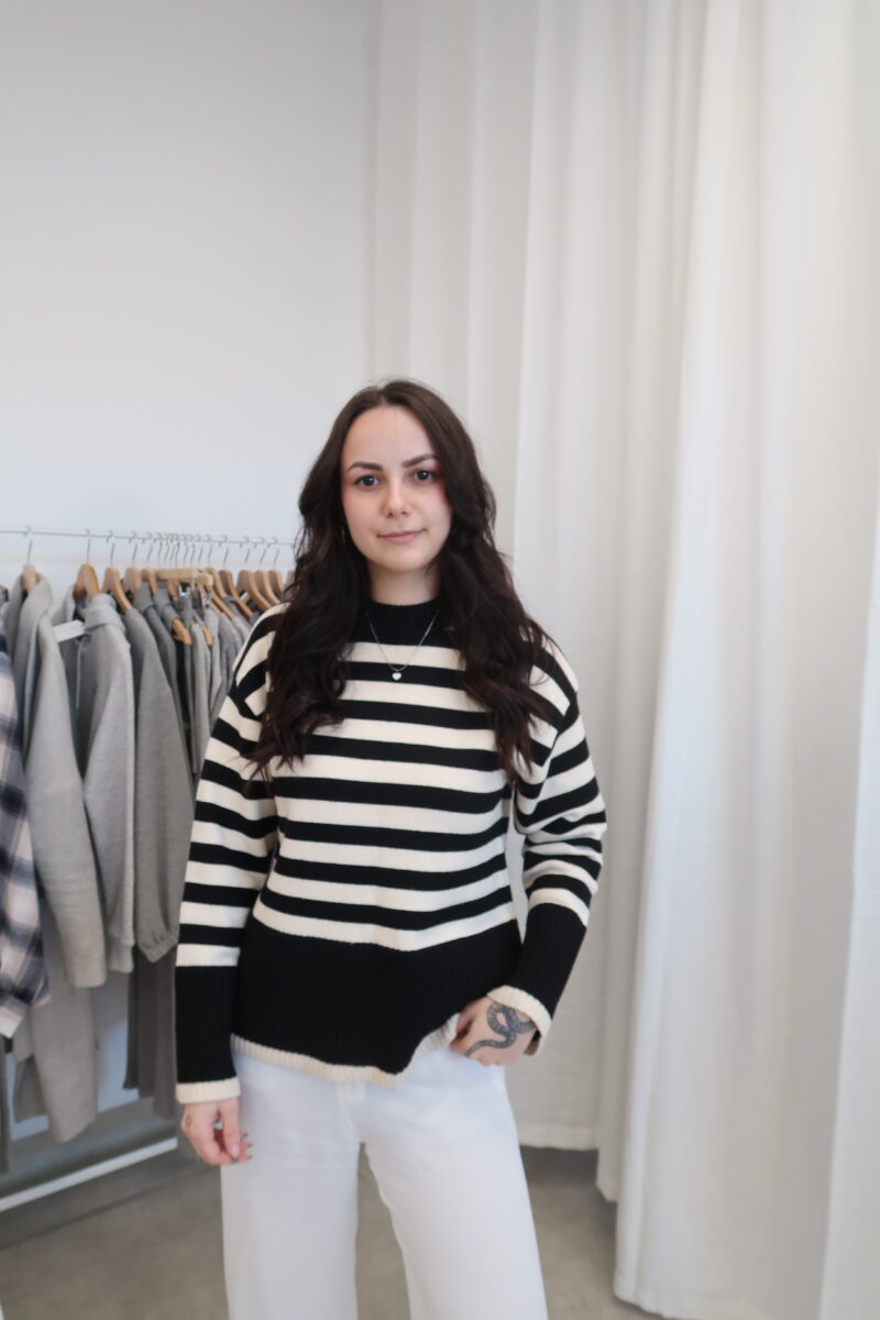 Pruhovaný svetr ZARA 55% viskóza vel. XS/S - Image 5