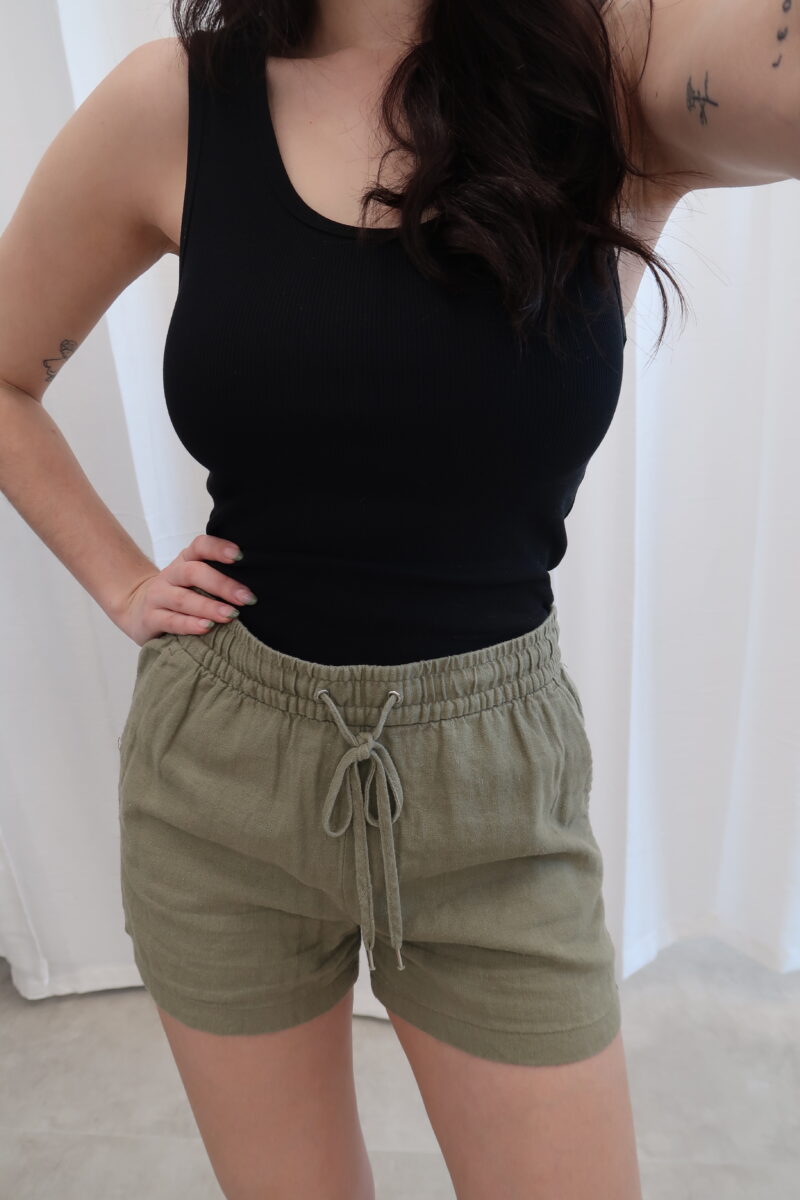 Lněné kraťasy 55% len H&M vel. XS,S