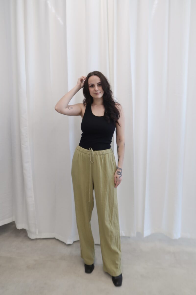Lněné široké letní kalhoty Pull&Bear vel.M - Image 2