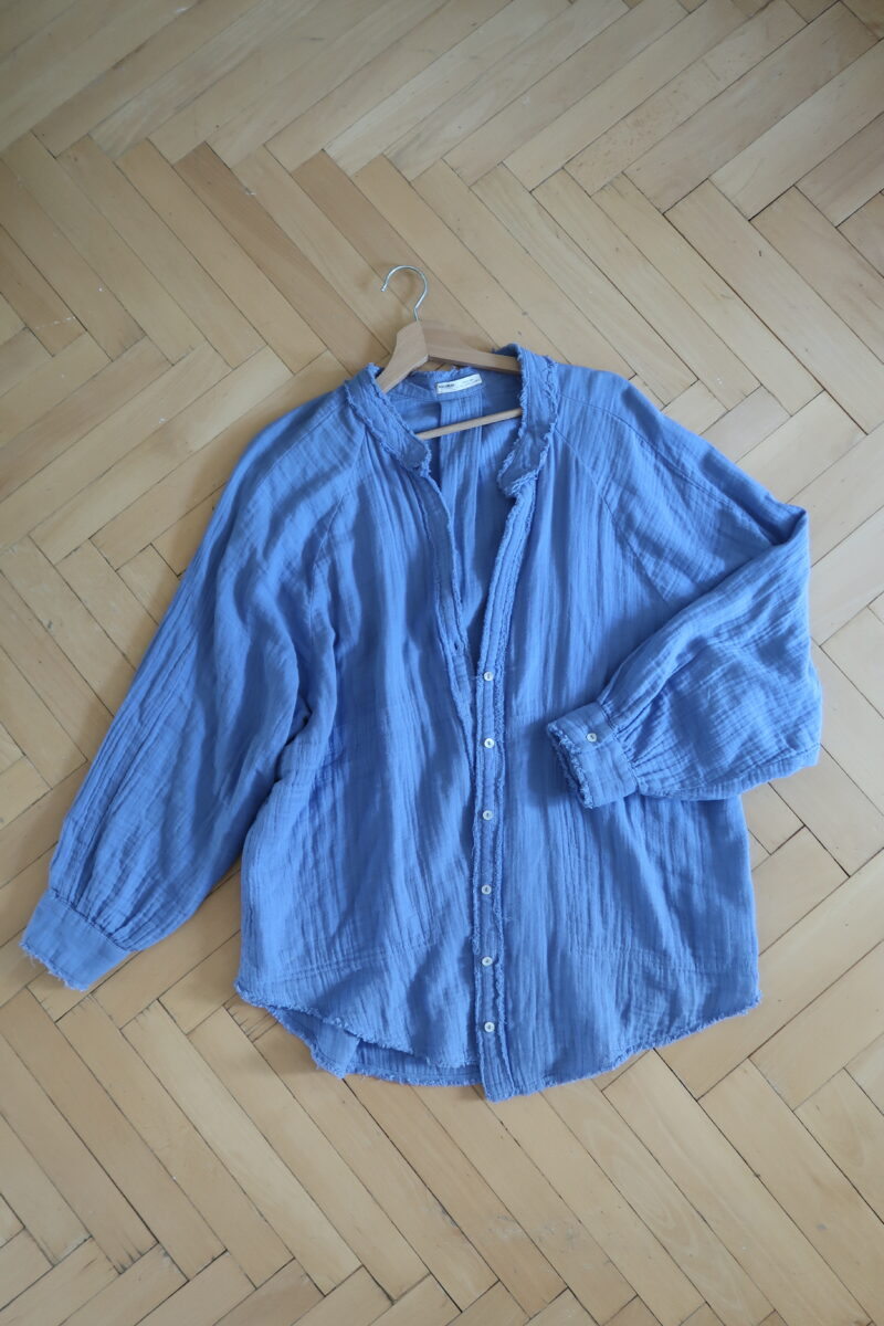 Mušelínová modrá oversized košile vel. M-L - Image 2